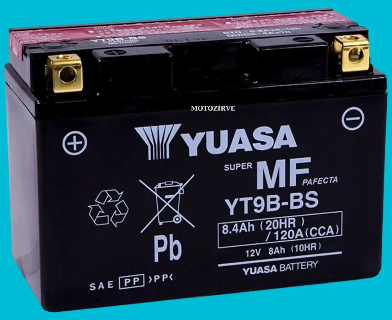 Yuasa YT9B-BS (CP) 8.4 Amper 12V 120 CCA Motosiklet Aküsü (Bakım Gerektirmez),yt9bbs