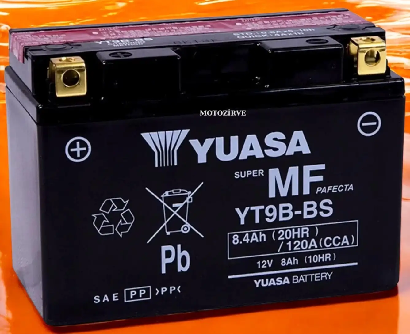 Yuasa YT9B-BS (CP) 8.4 Amper 12V 120 CCA Motosiklet Aküsü (Bakım Gerektirmez),yt9bbs