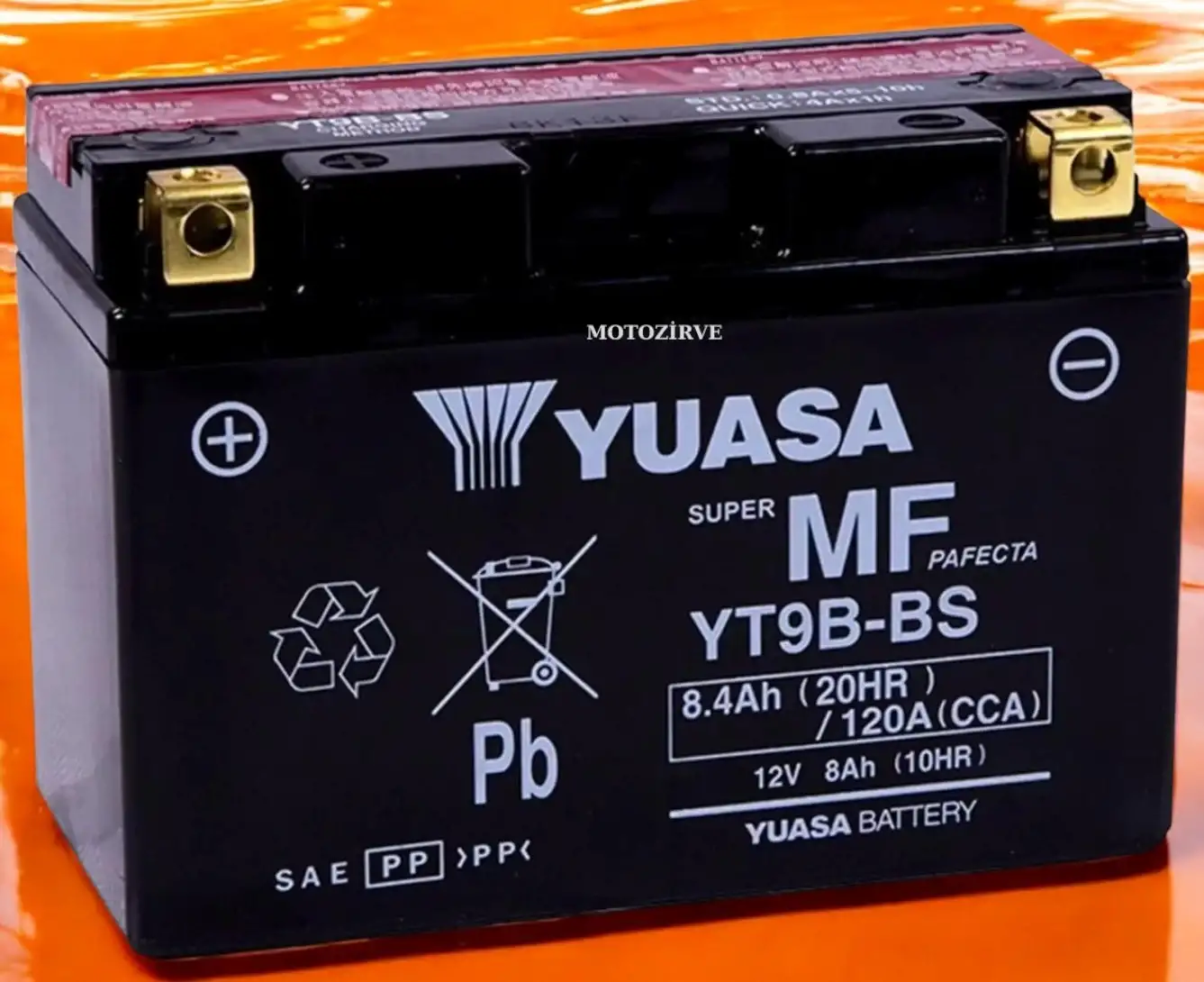 Yuasa YT9B-BS 8.4 Amper 12V 120 CCA Motosiklet Aküsü (Bakım Gerektirmez),yt9bbs