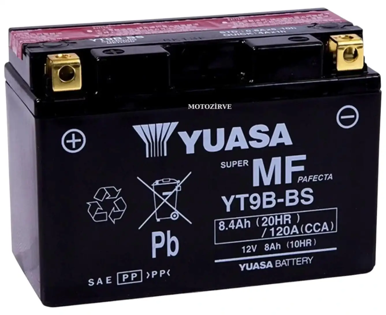 Yuasa YT9B-BS 8.4 Amper 12V 120 CCA Motosiklet Aküsü (Bakım Gerektirmez),yt9bbs