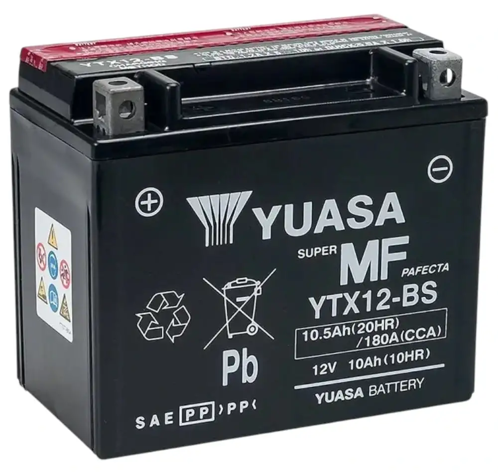 Yuasa YTX12-BS 12V 10,5 Ah 180 cca Motosiklet Aküsü (Bakım Gerektirmez),ytx12bs