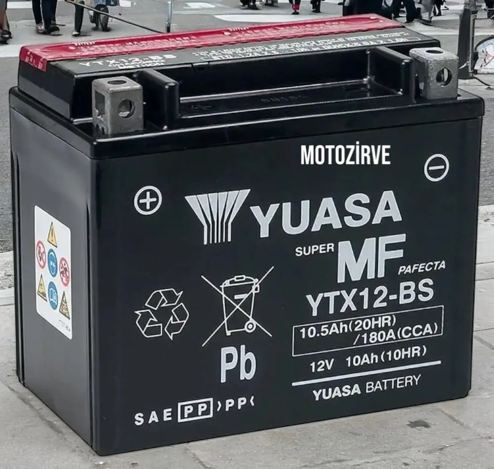 Yuasa YTX12-BS 12V 10,5 Ah 180 cca Motosiklet Aküsü (Bakım Gerektirmez),ytx12bs