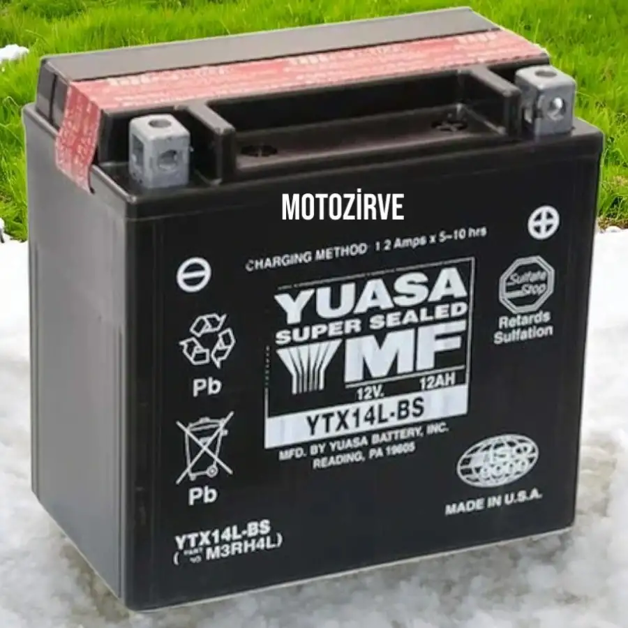 Yuasa YTX14L-BS 12V 12Ah 200 cca Motosiklet Aküsü (Bakım Gerektirmez),ytx14Lbs