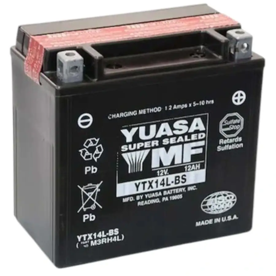 Yuasa YTX14L-BS 12V 12Ah 200 cca Motosiklet Aküsü (Bakım Gerektirmez),ytx14Lbs