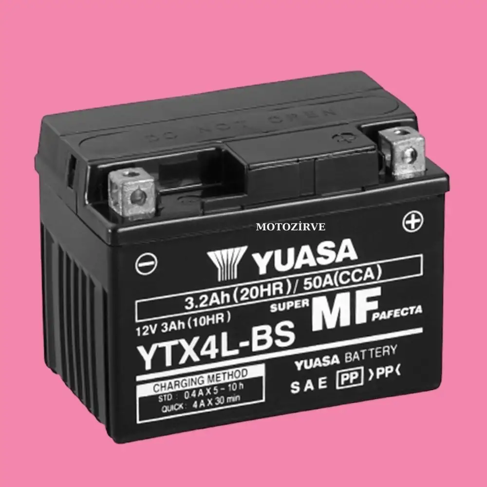 Yuasa YTX4L-BS (DC) 3.2 Amper 12 Volt 50 CCA Bakım Gerektirmeyen Motosiklet Aküsü, ytx4lbs