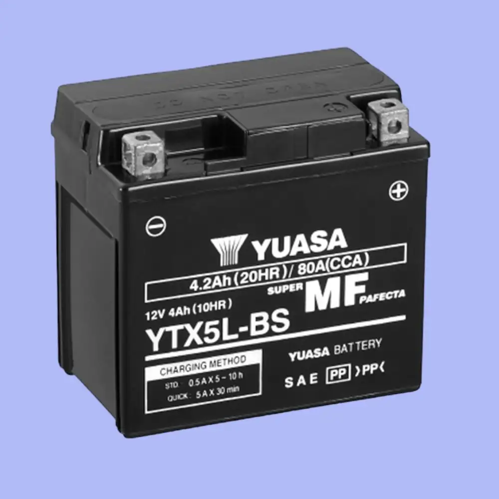 Yuasa YTX5L-BS 4 Amper 12 Volt 80 CCA Motosiklet Aküsü Bakım Gerektirmez, YTX5LBS