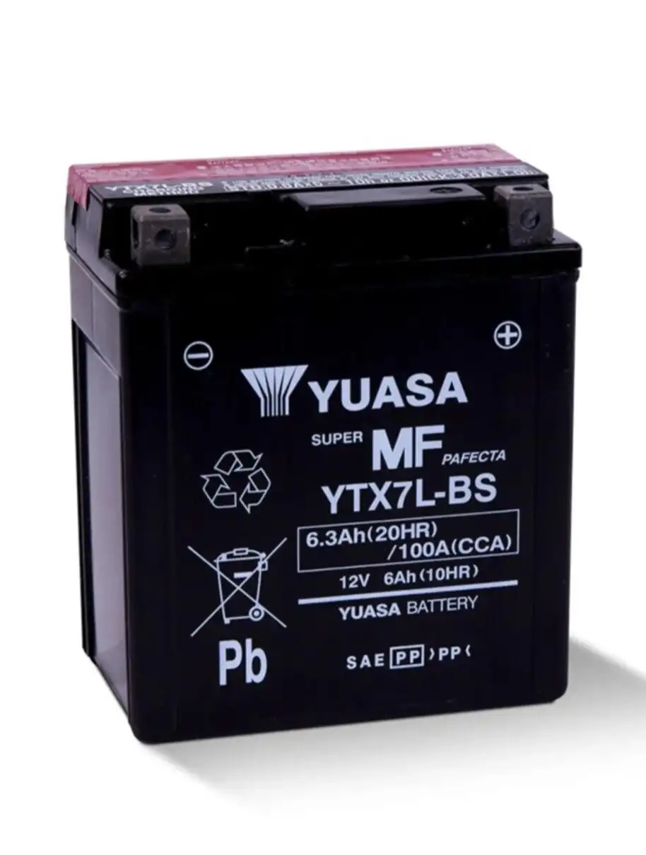 Yuasa YTX7L-BS (CP) Motosiklet Aküsü, 6.3 Amper 12 Volt 100 CCA Bakım Gerektirmez,ytx7lbs