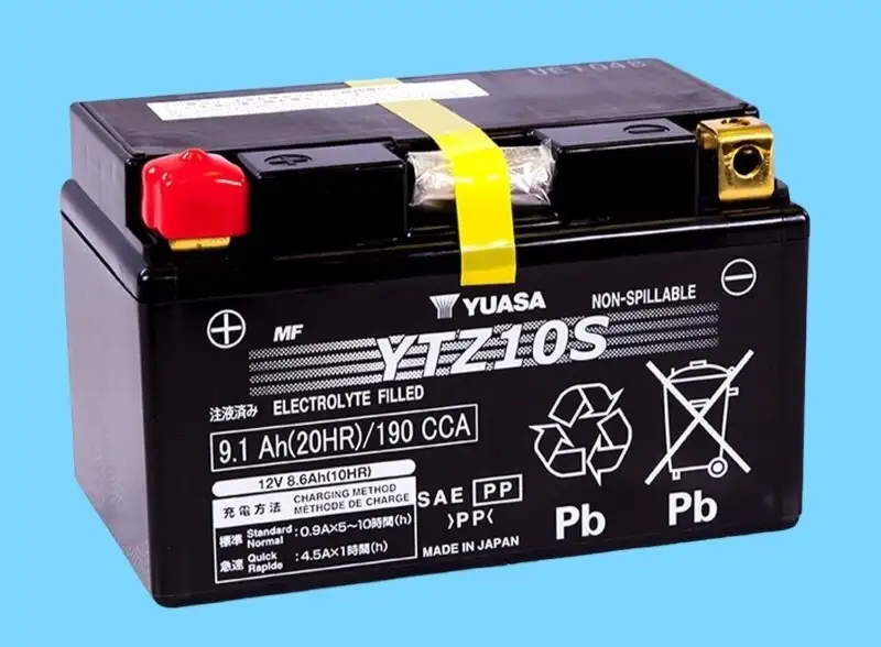 Yuasa YTZ10S-BS 8,6 Amper 12 Volt 190 CCA Motosiklet Aküsü Bakım Gerektirmez,ytz10sbs