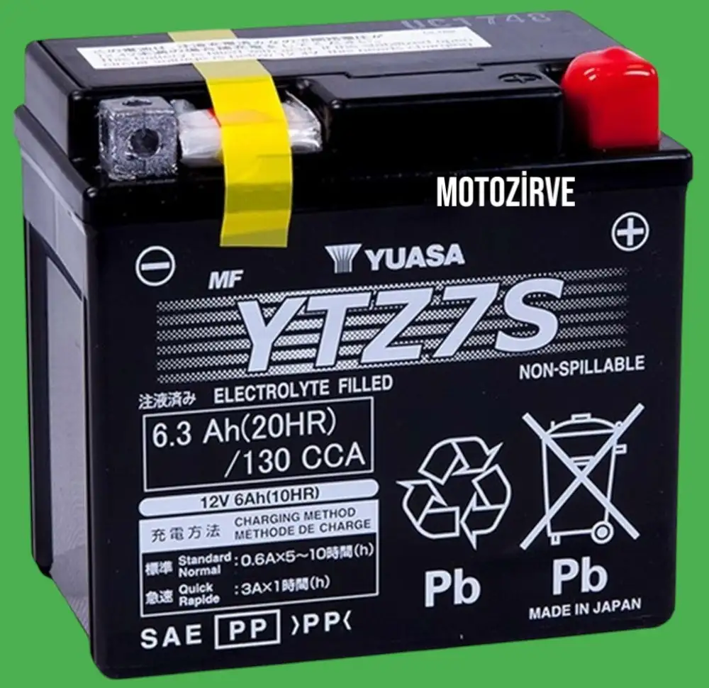 Yuasa YTZ7S-BS (WC) 6,3 Amper 12 Volt 130 cca Motosiklet Aküsü Bakım Gerektirmez,YTZ7SBS