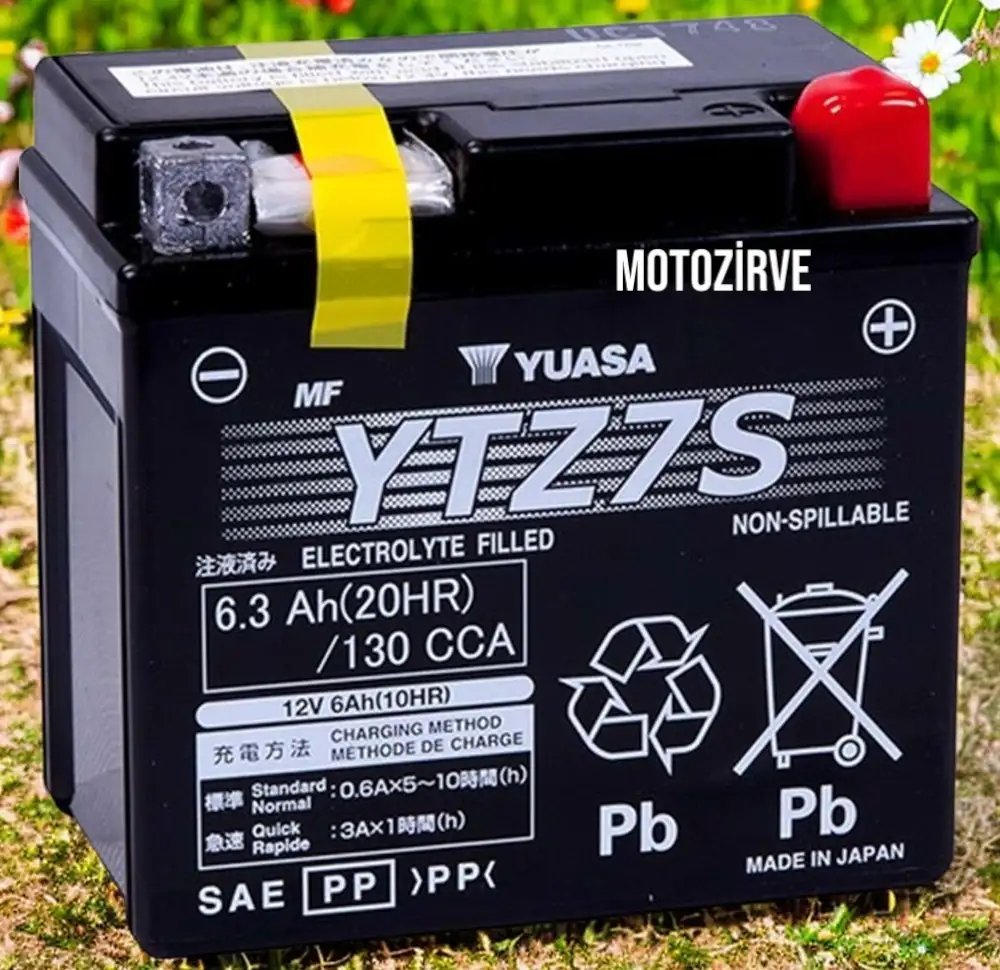 Yuasa YTZ7S-BS (WC) 6,3 Amper 12 Volt 130 cca Motosiklet Aküsü Bakım Gerektirmez,YTZ7SBS