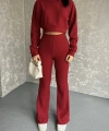 Fitili crop ve pantolonlu triko ikili takım