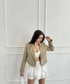 Düğme detay crop blazer ceket