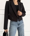 Düğme detay crop blazer ceket