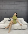 Vatkalı cep detaylı elbise