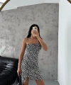 Bürümcük kumaş askılı mini elbise