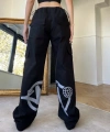 Grunge baskılı unisex pantolon