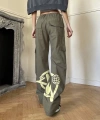 Grunge baskılı unisex pantolon