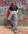 Grunge baskılı unisex pantolon
