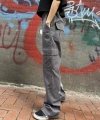 Grunge baskılı unisex pantolon