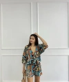 Klim desen şortlu kimono takım