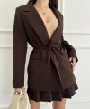 Bağlamalı Oversize blazer ceket