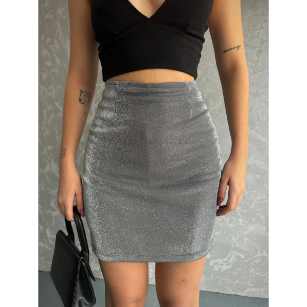 Simli şortlu mini etek