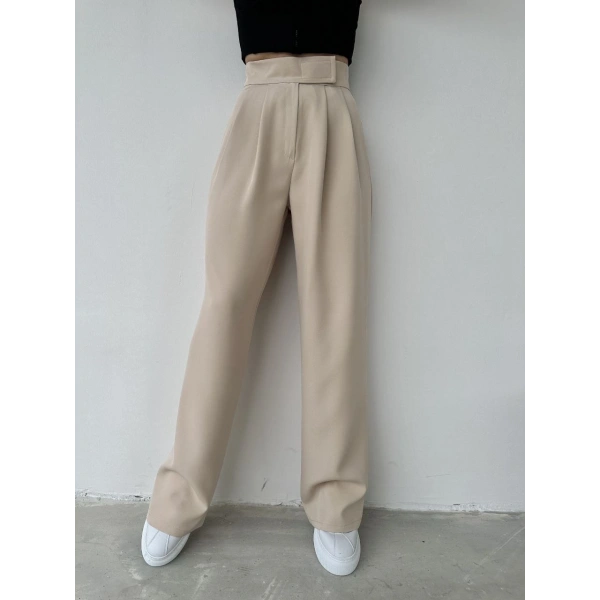 Cırtlı palazzo kumaş pantolon