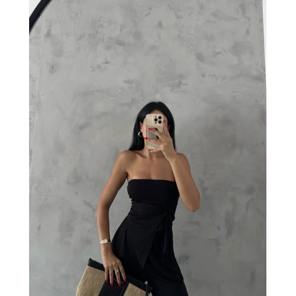 Straplez büzgülü ikili takım