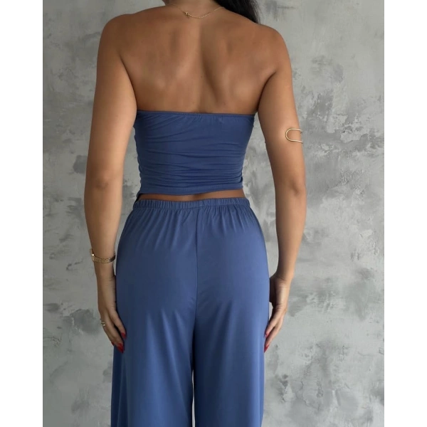 Straplez büzgülü ikili takım