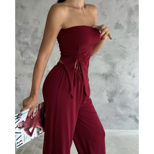 Straplez büzgülü ikili takım