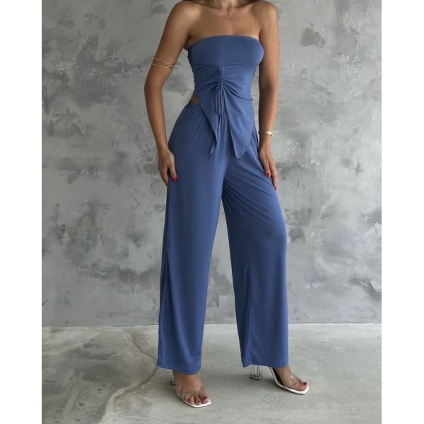 Straplez büzgülü ikili takım