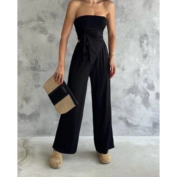 Straplez büzgülü ikili takım