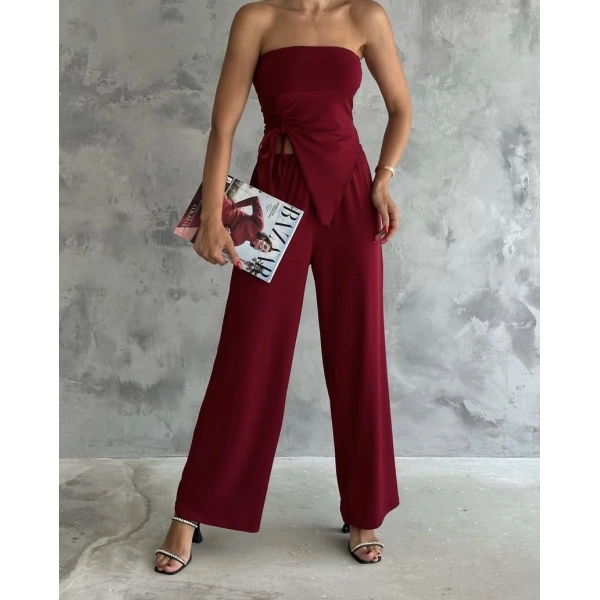 Straplez büzgülü ikili takım