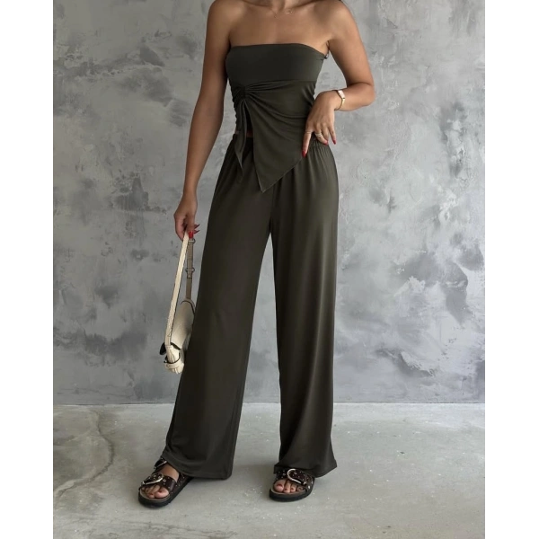 Straplez büzgülü ikili takım