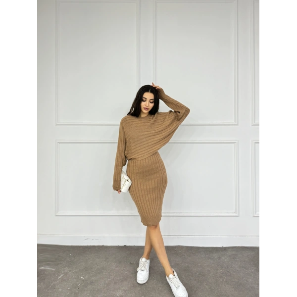 Triko kazak elbise takım