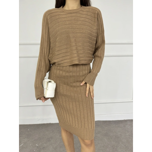 Triko kazak elbise takım