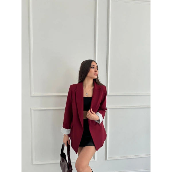 İçi çizgili blazer ceket