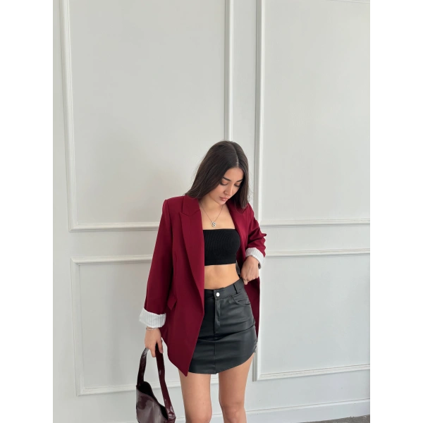 İçi çizgili blazer ceket