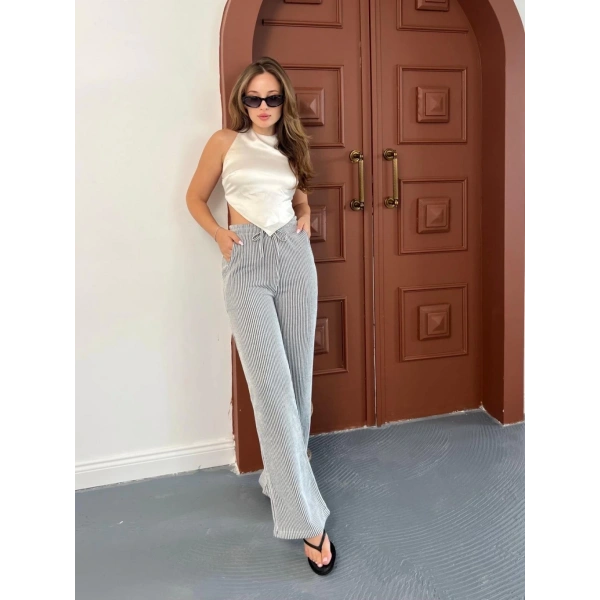 Çizgi detay pantolon