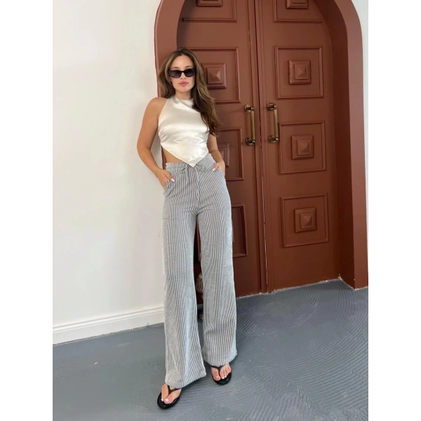 Çizgi detay pantolon