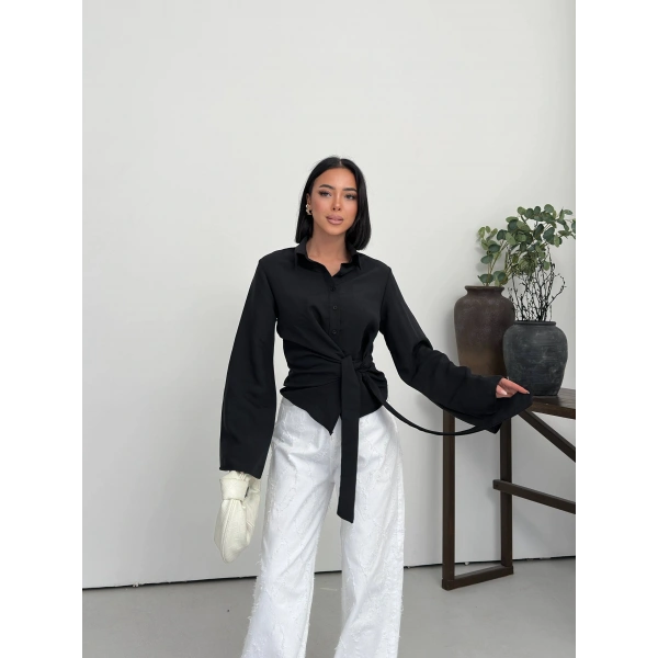 Bağlamalı İspanyol kol gömlek