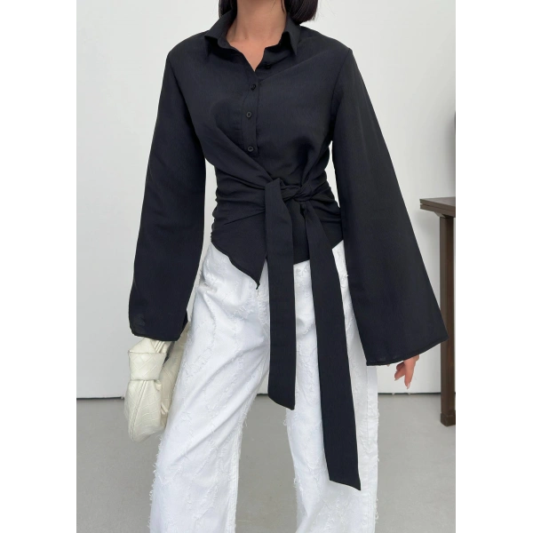 Bağlamalı İspanyol kol gömlek