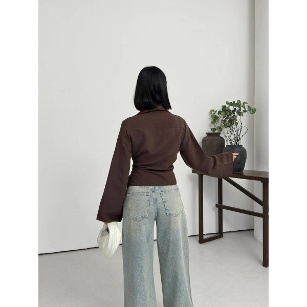 Bağlamalı İspanyol kol gömlek