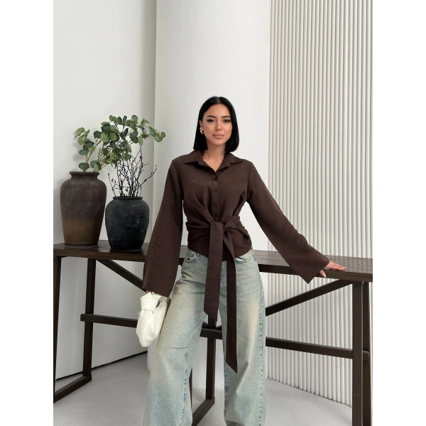 Bağlamalı İspanyol kol gömlek