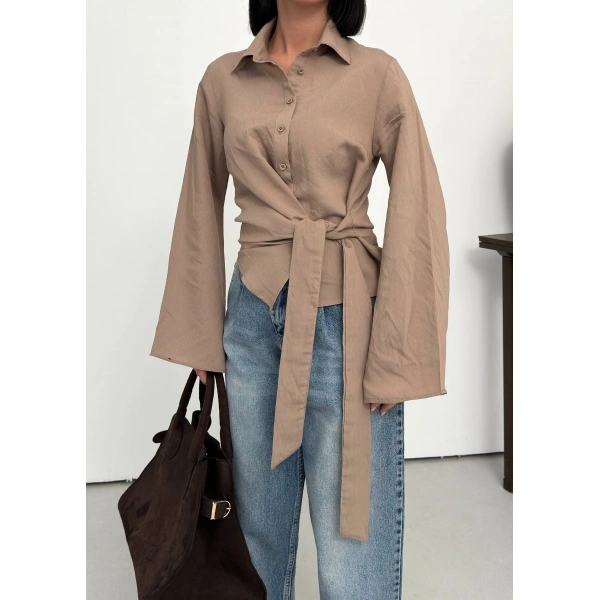 Bağlamalı İspanyol kol gömlek