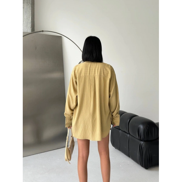 Çizgili Oversize tensel gömlek