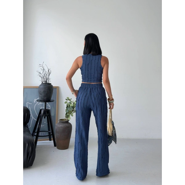 Ters Dikişli Halter Yaka İkili Takım