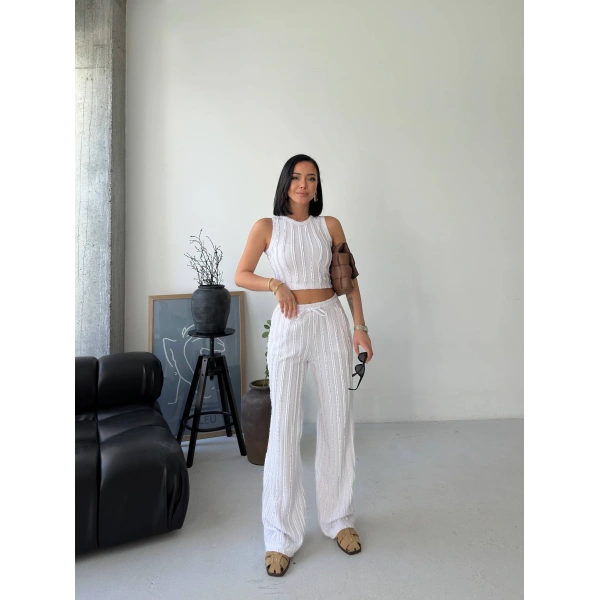 Ters Dikişli Halter Yaka İkili Takım