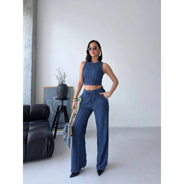 Ters Dikişli Halter Yaka İkili Takım