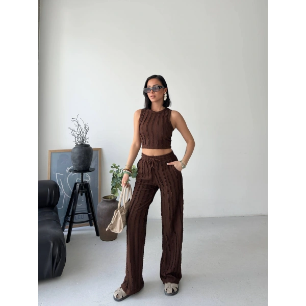 Ters Dikişli Halter Yaka İkili Takım